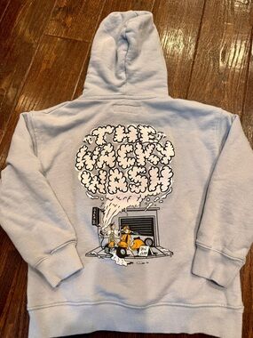 Zara Skate Lt Blue Pullover Hoodie